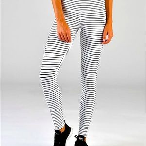 Glyder black and white striped leggings